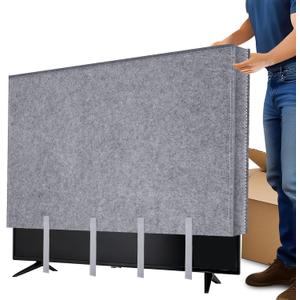TV Moving Cover 65 Inch, TV Dust Cover for Flat Screen 60"-65", Anti-Scratch Felt Television Protection with Bottom Strap to Protect TV, Perfect for Home Renovation Pet Scratch Or Other Furniture
