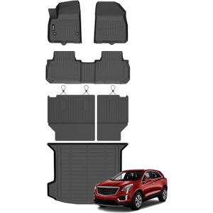 Wailtnb-Mats for Cadillac XT5 2017-2025 2026 All Weather Floor Liner Car Mat for XT5 Custom Fit Automotive Full Set Accessories(Floor Mat& Cargo Mat& Backrest Mat)