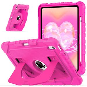 OKP Case for iPad A16 11th Generation 11 inch 2025/ 10th Generation 10.9 inch 2022, Shockproof Rugged Heavy Duty 11/10 th Gen i Pad Protective Cover with Pencil Holder/Kickstand, Hot Pink