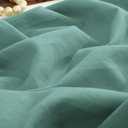 TUMEI 100% Linen Bed Pillow Cases Queen Size(25.98"20.08") - Set of 2 Linen Standard Pillow Covers Washed Solid Color Natural Flax Soft Breathable, Ocean Blue Queen