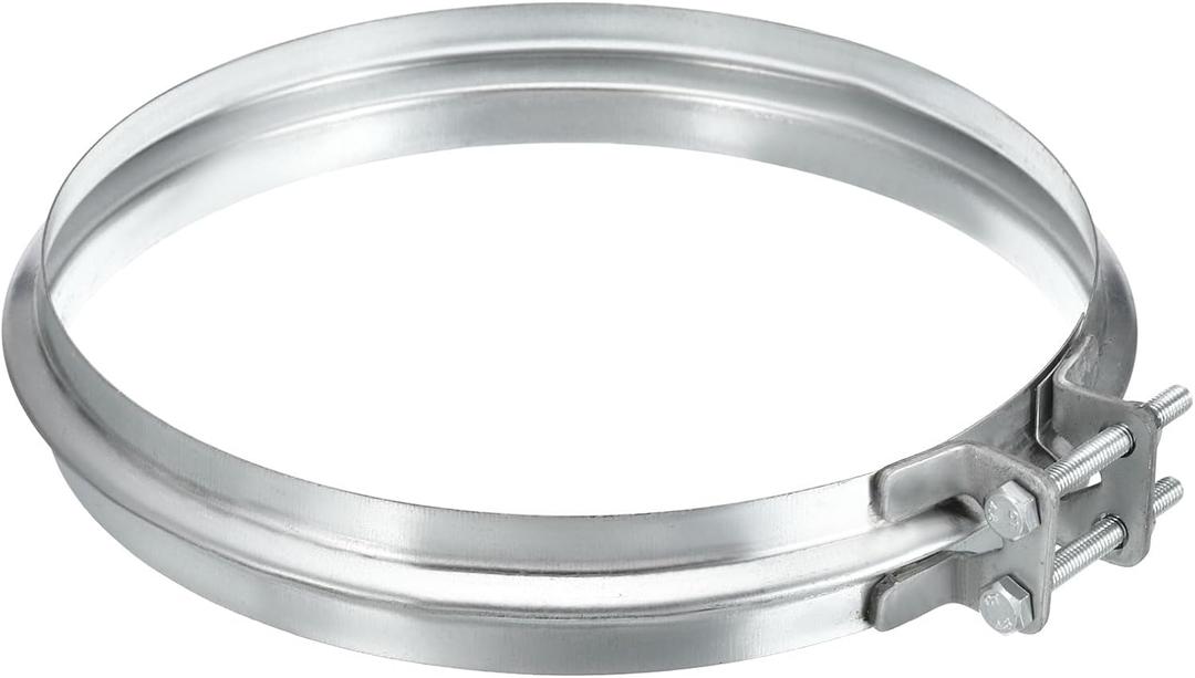 PATIKIL Duct Clamp, 8" (200mm) V-shape Zinc Plated Iron Pipe Clamp for Ventilation Ducting Dust Collection Chimney Pipe