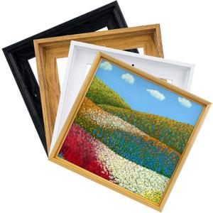 Square 20x20 Canvas Floater Frame with 0.6"-0.9" Deep, Canvas Floating Frame for Oil Painting, Art Prints Artwork Frames(20"x20",Black)