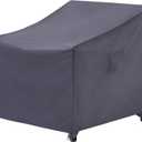 F&J Outdoors Patio Chair Covers, Heavy Duty Waterproof UV Resistant Outdoor Large Deep Seat Lounge Chair Club Chair Cover, Grey, 40" W x 40" D x 36" H