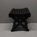 Sorbus Foldable Shower Stool  Bamboo Foot Rest & Shaving Stool for Inside Shower  Portable Step Stool, Folding Shower Bench, Wooden Sauna Chair, Bathtub Foot Rest  11" x 10.75" x 12" (Black)