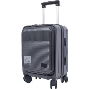 16" Underseat Luggage, Front Opening Carry On, Dark Gray
