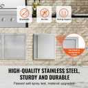 VEVOR BBQ Access Door, 18"W x 21"H Stainless Steel Flush Mount Door