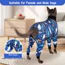 Etdane Dog Onesie Surgery Recovery Suit for Female Male Dogs After Spayed Suit Surgical Recovery Suit Anti Shedding Body Suit for Dog/ Sharks/Large