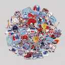 Tigeen 48 Pcs Hockey Iron on Patches Sports Ball Embroidery Applique Hockey Party Sewing Patches for Clothing, Jackets, Jeans, Bags, Dress, Hats DIY Applique Emblem Accessory