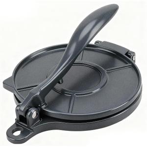 Tortilla Press, Quesadilla Maker 6.5 Inch, Heavy Duty Empanada Maker Press, Aluminum Tortilla Maker for Kitchen, For Tortillas, Taco, Quesadillas, Pizzas, Roti & More, Black