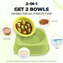 Slow Feeder Dog Bowls Ceramic Puppy Feeding Bowl for Small Dogs Cat Slow Feeder Bowl Protecting Cat and Dog Whiskers Preventing Choking with 2-in-1 Multifunctional Training Whistle (green)