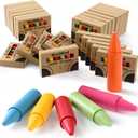 25 Sets 50 Pack Christmas Jumbo Crayons, 6 Color Washable Large Crayons Bulk Easy to Hold for Christmas Party Favors Gift Bag Filler