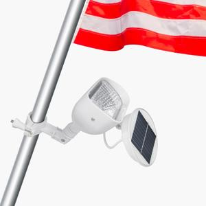 Flag Pole Light Solar Powered, 2 in 1 Flagpole Solar Light Fits 1 to 1  in Dia Flag Pole Super Bright 4 LED Flag Light Outdoor Waterproof Dusk to Dawn for Wall-Mounted Spinning Flag Poles (White)