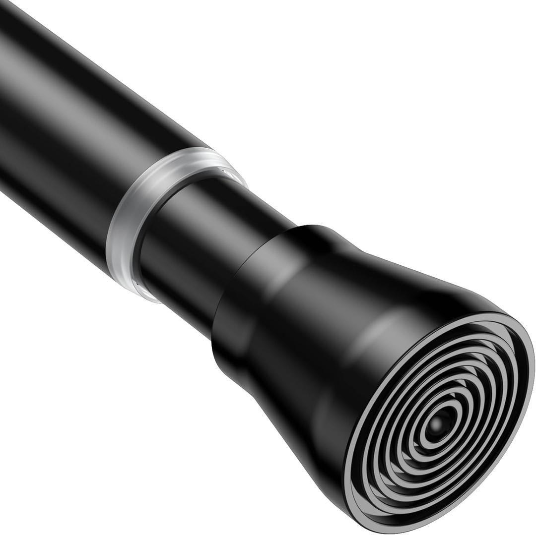 AIZESI  Black Small Tension Rod 12 to 19 Inch Adjustable Tension Curtain Rod Mini Closet Rod Spring Rod No Drilling Short Tension Rods for Windows, Cupboard, Kitchen Cabinets,Suitable 12-17in