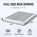 YORMDMO 4 Inch Full Box Springs, Low Profile Box Spring Only for Full Bed, Heavy Duty Metal Mattress Foundation with Fabric Cover, Easy Assembly, Noise-Free