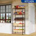 REGILLER 5-Wire Shelving Metal Storage Rack Adjustable Shelves,Standing Storage Shelf Units for Laundry Bathroom Kitchen Pantry Closet(Black,14.1" D x 30" W x 79" H), 5tier 14.1"D x 30"W x 79"H