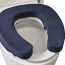 Toilet Seat Cushion Toilet Seat Riser with 2-inch High-Density Foam Velour Fabric-Suitable for Standard,Elongated Toilets Bedside Commode(Navy Blue)