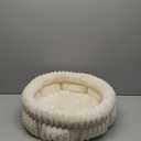 BALANCE Cat Bed Kitten Bed, Washable Round Cat Beds for Indoor Cats,Super Soft Plush Faux Fur Pet Bed for Puppy and Kitten with Anti-Slip Bottom (20.0"L x 20.0"W x 8"Th, Winter White)