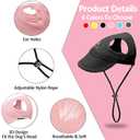 HDKUW Dog Hat with Ear Holes, Dog Baseball Outdoor Cap, Adjustable Summer Travel Sport Hat for Small Medium Dogs Black S