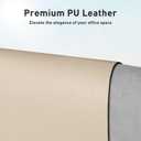 Aothia Faux Leather Desk Mat Large Mouse Pad, Non-Slip PU Leather Blotter, Waterproof Writing Surface for Office and Home (Beige, 47.2" x 23.6")