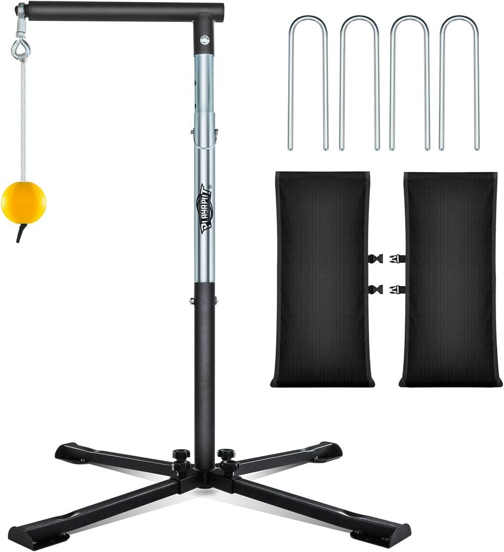 Baseball Softball Batting Tee with Tethered Ball, Auto Reset Baseball Swing Trainner, Softball Hitting Trainner, Height Adjustable 20-45 inches Hitting Tee Improve Swing Power,Accuracy