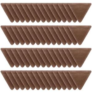 Suclain 48 Pcs Velour Triangle Powder Puff Soft Velour Makeup Puff for Face Powder Makeup Triangle Sponges for Wet and Dry Cosmetic Foundation Loose Mineral Body Tool(Brown)