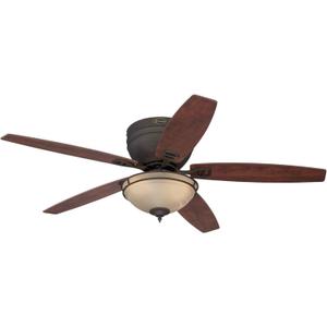 Westinghouse Quiet Operation Reversible Blades Ceiling Fan with LED Light Kit for Indoor Use, 52 Inch, Brushed Nickel Finish, Bronze