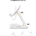 SupeDesk Foldable Phone Stand, Adjustable Cell Phone Holder, with Anti-Slip Strips, Portable Phone Stand for iPhone, Samsung, All Smartphones, White