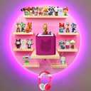 for TonieBox 2/1 and Tonie Shelf,Display Shelf RGB LED Light,Tonies Storage for 12-40 Tonie Figures Characters Magnetic Wall Shelf for Tonies Toniebox