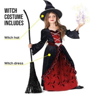 Morph Witch Costume Kids, Witch Costume For Girls, Halloween Costumes For Girls And Toddler (XL, Red)