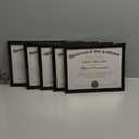 upsimples Certificate Frame with High Definition Glass, 8.5 by 11 Picture Diploma Document Frames for Wall and Tabletop, Black 5 Pack