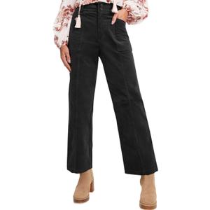 Acelitt Womens Casual Winter Straight Leg Elastic Waist Corduroy Pants with Pockets, (X-Large, 1b Black)