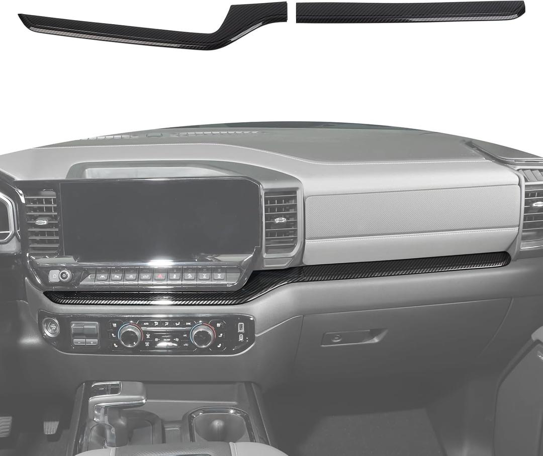 RT-TCZ for Silverado Dashboard Panel Trim Compatible with Chevy Silverado 2022 2023 Carbon Fiber Interior Accessories 2pcs