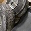10 Inch Solid Polyurethane Tire 4.10/3.50-4 Tire, 10" Flat Free Wheels with 5/8" Bearings, 2.2" Offset Hub for Garden Cart, Hand Truck, Lawn Cart, Mower (2 Pack)