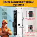 Sliding Glass Door Lock, Eseesmart Sliding Door Smart Lock with Fingerprint Code Keypad RFID Card Bluetooth App Key, Electronic Digital Biometric Keyless Entry Patio Door Lock with Handle