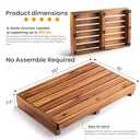 TINAMO 3.5" One Step Stool for Elderly, Acacia Wood High Riser Step Stool for Bed - 550 Lbs Wooden Mobility Stepping Stools for Adults, Kids/Bedside, Bathroom, Kitchen, Garden (Acacia, 3.5" Height)