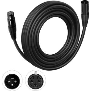 DMX Cable 25 ft, Flexible 3 Pin Signal XLR Male to Female DMX Cable Wire, Suitable for Stage Lighting Signal DMX512 Connection Stage Light Cables for Stage Lighting Input & Output
