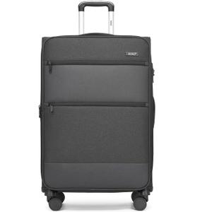 Kono 28 Inch Softside Expandable Checked Luggage with 8 Spinner Wheels TSA Lock Softshell Lightweight Business Travel Suitcase for Men and Women, Black