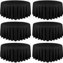 10 Pack Black Tablecloths for Round Tables 120 Inch Tablecloth Round Table Cloths Polyester Tablecloths for Rectangle Tables Fabric Tablecloth Washable Tablecloth for Wedding Party