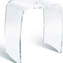 Shower Chair for Inside Showers - Clear Acrylic Bathroom Stool with 400 lb Capacity, Waterproof Bench for Bath-tub, Modern Portable Seat with Handle Hole (Transparent)