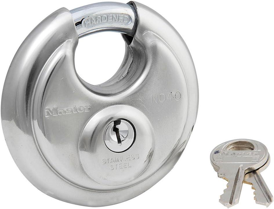 Master Lock 40T Stainless Steel Discus Padlock, 2 Pack