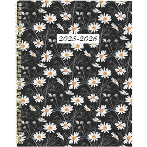 Blueline Essential Academic Monthly Planner, 14 Months, July 2025 to August 2026, Twin-Wire Binding, Poly Cover, 11" x 8.5", Blossom Design, White (CA714PG.01-26)