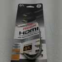 GE 4K HDMI Cable, 6 ft. HDMI 2.0 High Speed 18 Gbps with Ethernet, 4K 60Hz, 1440p 1080p 120Hz, HDR, for HDTV, Streaming, Blu-ray, Gaming, PS4 Pro PS5 Xbox, 33522