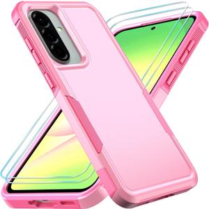 Compatible with Samsung Galaxy A36 5G/Galaxy A56 5G Case with HD Screen Protector Heavy Duty Rugged Full-Body Shockproof Military Grade Protection, Pink
