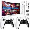 2026 New Wireless Retro Game Console, 23 Emulators and 40000+Games, with Dual 2.4G Wireless Controllers Plug and Play 4K HDMI TV Game Stick (128G) White