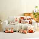 Fall Pillow Covers 18x18 Inch Set of 2 Autumn Pumpkins Maple Leaf Cushion Cases for Porch Sofa Couch Home Decoration