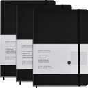 Coopay 3 Pack B5 Journal Notebooks Classic College Ruled Notebooks Hardcover Lined Journals for Office Home School Business Writing Note Taking, 10.2 x 7.5 inch, 100GSM Thick Paper, 160 Pages (Black)