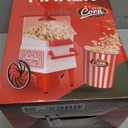 Popcorn Machine, Hot Air Popcorn Maker Kit Gift Box, Portable Home Popcorn Popper Machine, 10-Cup,Oil-Free,Retro Style,Compact and Cute (Red/White)