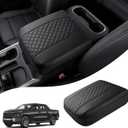 Autorder Center Console Cover for 2019-2026 Chevy Silverado/GMC Sierra Accessories, Tahoe&Suburban&Yukon 2021-2026, Armrest Cover Leather Middle Console Covers Anti-Scratch(Bucket Seat Only)