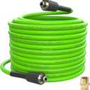 PVC Pressure Washer Hose 50 FT x 1/4", Kink Resistant Power Washer Hose, High Pressure Water Hose Extension Replacement for Home Use with M22-14mm Brass Fittings, 3300 PSI, Green