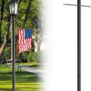7FT Outdoor Lamp Post with Metal Cross Arm, Direct Burial Installation, 3" Fixture Compatible, Weatherproof for Driveway/Garden Lighting
